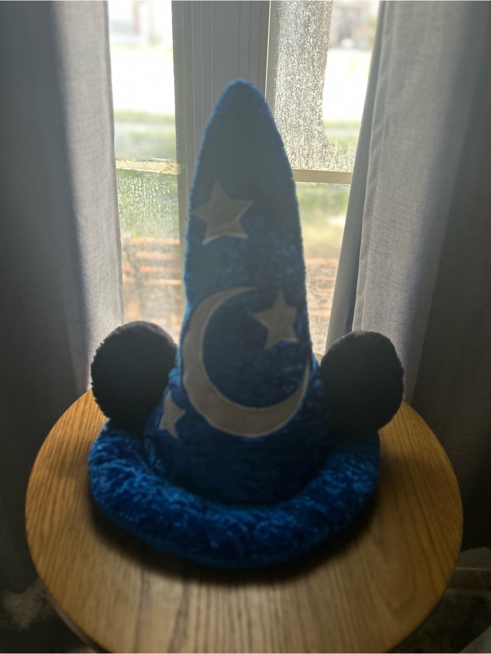 Disney Parks Mickey Mouse Blue Fantasia Sorcerer's Wizard 15” Hat with Ears EUC
